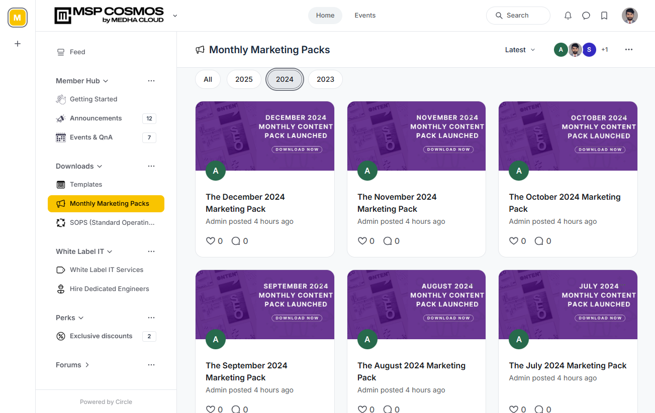 Monthly Marketing Packs